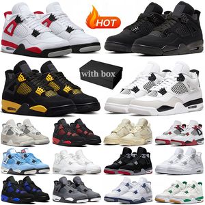 With Box 4 Basketball Shoes for Men Women Military Black Cat 4s frozen moments Fire Red Cement Thunder White Oreo Sail Infrared Mens Sneakers Outdoor Sports Trainers