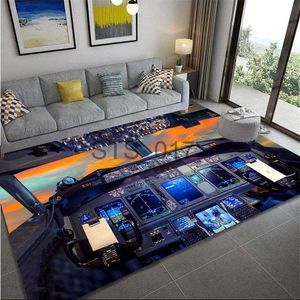 Carpets Aircraft Carpet Cockpit Rug for Living Room Educationl Plane Rug Creative Doormat Large Carpet Child Playmat Doormat Alfombra x0829