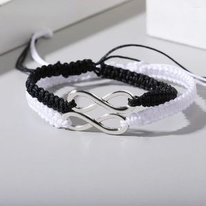 Charm Bracelets 2pcs Infinity Braided Kit Bracelet Friendship Gifts For Friendly Love Couples Fashion Jewelry