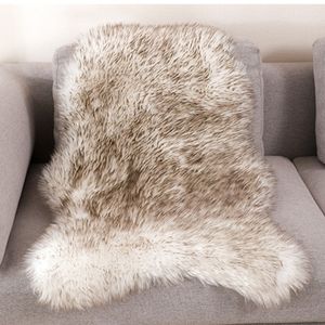 Carpets Soft Carpet Sheepskin Chair Mat Seat Pad Faux Sheepskin Mat Sheep Skin Fur Plain Fluffy Area Rugs Washable For Home Washable 230828