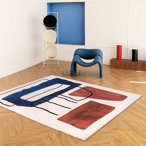 Estilo étnico tapetes para sala de estar arte minimalista tapete de pelúcia casa lavável macio macio decoração do quarto tapete geométrico hkd230829