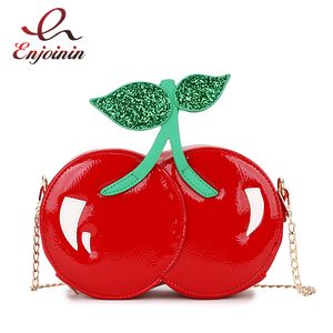 Evening Bags Cute Cherry Shape Chain Shoulder Bag for Women Novelty Purses and Handbags Girls Red Clutch Fun Shape Designer Bag Cross Body 230829