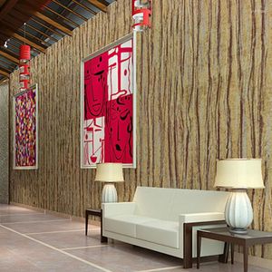 Wallpapers Antique Wood Grain Bark Wallpaper Chinese Retro Living Study Dining Room Non-Woven El Engineering Aisle