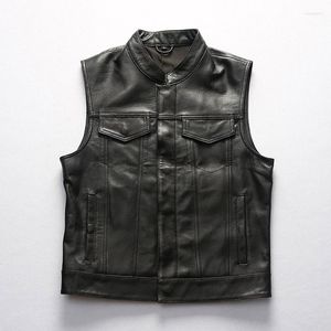 Herren Tank Tops Motorrad Reiten Freizeit Unterhemd Chaos Son Of Leather Biker Fat Plus Size Weste aus pflanzlich gegerbtem Ziegenleder Support Custom