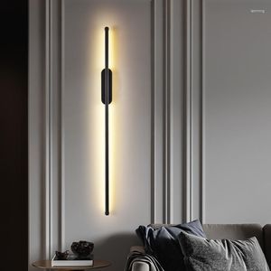 Lâmpada de parede 60cm tira LED sala de estar luz AC85-265V moderno sofá nórdico fundo de cobre completo quarto cabeceira