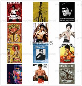 Metal Painting Bruce Lee Metal Tin Sign Chinese Kongfu Movie Metal Plaque Vintage Wall Art Poster for Pub Bar Club Home Wall Room Decoration x0829