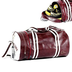 Packs Gym Men and Women Shoulder Messenger Portable Training Basketball Cylinder Travel Bag Sports Leather Handbag Tennis