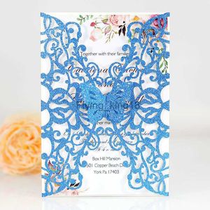 Biglietto d'invito personalizzato in carta glitterata a colori con forniture per feste interne in bianco vuoto a forma di farfalla 10 pezzi HKD230829