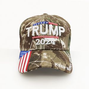 Donald Trump 2024 Boné Bonés de Beisebol Algodão Chapéu Eleitoral Geral EUA Bandeira 3D Bordado Vintage Ajustável Ao Ar Livre Chapéus de Sol Camuflagem W0088