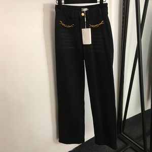 Projektowanie kreatywnego łańcucha Designer Pants Dżinsowe spodnie czarne spodnie Hip Hop Pants Women Brand Długie spodnie