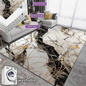 Fashion Light Luxury Living Room Carpets Home Decoration Study Floor Mat Washable Bedroom Abstract Art Bedside Area Rug Non-slip HKD230829