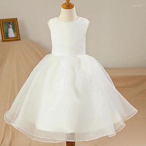 Flicka klänningar vit kort första nattvards klänning blomma för bröllop brudtärnor prom semester födelsedag 1-14 år