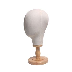 Saç düzeltici 22 '' Canvas Manken Manikin Şapkalar Kapaklar Ekran Cork Blok Kafa Modeli Çıkarılabilir Ahşap Stand 230828