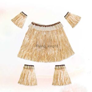 Spódnica trawna spódnice hawajskie kostium Hulaluau impreza Hawajska Kobiety dla dorosłych słomy taniec tassel Rafi ubieraj się świąteczne zapasy HKD230829