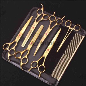 Tesoura Tesoura 7'' Dog Grooming Tesoura Desbaste Tesoura Profissional Cat Pet Tesoura Hemostática Fórceps Pente Corte de Cabelo Alta Qualidade Z3002 x0829