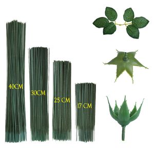 Decorative Flowers Wreaths 17cm/25/30/40cm Artificial Flower Stems Rose leaves/base Iron Wire Stem DIY Soap/ Paper Flower Stub Accessory Stems Craft Decor 230828