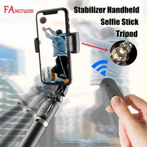 Fangtuosi New Mobile Video Stabilizer Live Bluetooth Selfie Stick Tripod Gimbalスマートフォンスタビライザー垂直射撃ブラケットHKD230828