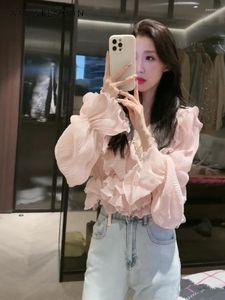 Women's Blouses 2023 Fairy Vacation Heavy Industry Chiffon Blouse Special-Interest Design Ruffled Sun-Proof Shirt Beautiful Top