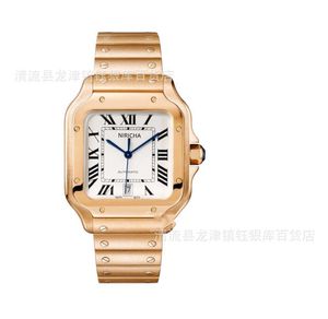 Para zegarki Cartiier Luksusowy zegarek 3-stykowy kwadratowy kwarcowy zegarek z drugim kalendarzem ruchu 316 Watch 27x37mm Waterproof Cart Watch Mv24L