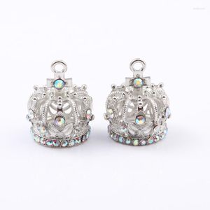 Charms 2pcs Glaring Big Crown 3D Three-dimensional Hollowing Out Pendants For Making DIY Jewelry Handamde Findings Accessories