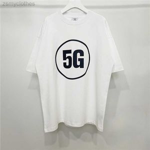 T-shirt da uomo di buona qualità Bianco Vetements 5G T-shirt moda Uomo Vetements Donna T-shirt vintage T-shirt larghe VTM Manica corta