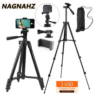 NA-3120 Telefon Tripod Stand 40inch Evrensel Fotoğraf Huawei Telefon Alüminyum Seyahat Tripode Par HKD230831