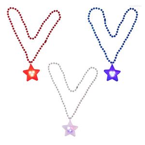 Pendant Necklaces E0BE Light Up LED Shaped Flashing Necklace Holiday Party Favor Gift Supplies For Kids Adults