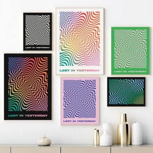 Dipinti Tame Impala Stampa astratta a colori Pittura su tela Lost In Yesterday Citazione Musica Poster Wall Art Immagine Estetica Decorazione moderna 230828