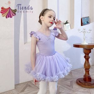 Dancewear Children's Dance Clothes Girls Training Dress Kids Ballet Skirt Tutu Classical Dance Costume Examination Solid Leotard Open File 230829