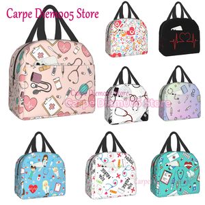 Lunch Bags Funny Nurse Insulated Bag for School Office Nursing Portable Thermal Cooler Box Women Men 230828
