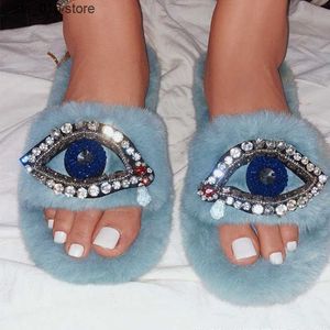 Glitter Women Eyes Cozy Slippers New Arrival Plush Ladies Solid Color Furry Slides Indoor Lazy Relax Shoes Thickened Soles Hot T230828 613