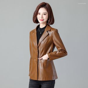 Women's Leather Soft Jackets For Women Faux Coat Casual Outerwear Female Clothing 5XL 2023