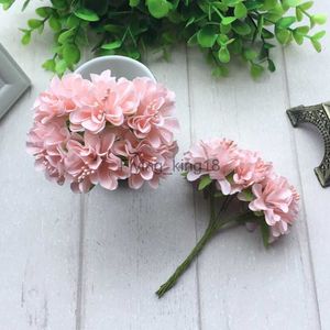 6st Silk Stamen Artificial Flower Bouquet Wedding Party Decoration Diy Handmade Wreath Gift Scrapbooking Craft Fake Flowers HKD230829
