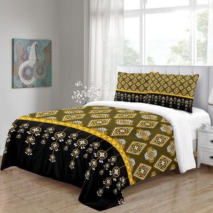 Set di biancheria da letto 3 pezzi giallo di lusso Saba Telet etiope eritreo poliestere singolo letto matrimoniale set copripiumino e 2 pezzi cuscino