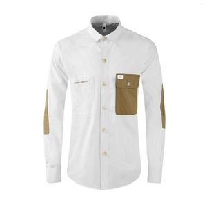 Camicie casual da uomo Gioielli di lusso di alta qualità Gli uomini indossano abiti tascabili Ultimi disegni Cotone per Mengood