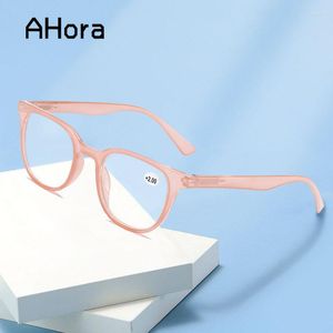Güneş gözlüğü Ahora Şeffaf Pembe Presbyopia Bilgisayar Okuma Gözlükleri Kadınlar İçin Erkekler 2023 Uzak Görüşlü gözlükler Diyopterler 150 200 250