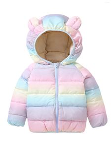 Вниз пальто малыш малышка девочка теплый блестящий на молнии хлопчатобумажной пиджак осень зимний снежный переход