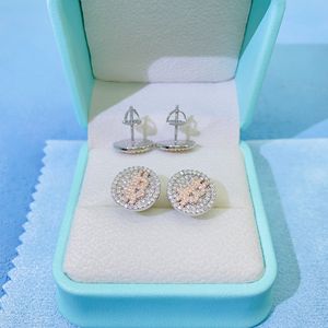 Hoop Huggie Bitcoin örhängen för kvinnor S925 Silver Ear Studs Real Diamond Jewelry Pass Tester med GRA 230828