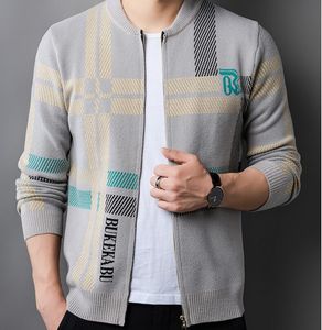 مصمم سترة للرجال جديد كارديجان غير رسمية سترة متبكلة سترة Jumpe الشتاء أزياء pullover مخططة المربع معطف خارجية