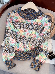 Женские свитера Komiyama красочный полосатый свитер O-образный вырезок