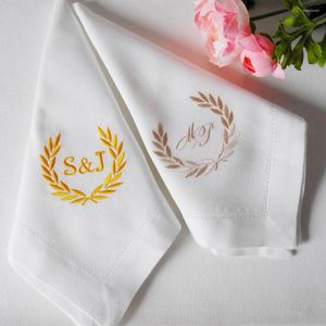 Table Napkin Customized Personalized Napkins Custom Embroidered Cloth Wedding Gift Monogrammed