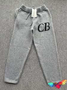 Calças masculinas 2023 cinza relaxado cole buxton homens mulheres merino lã algodão cb solto casual sweatpants calças 230828