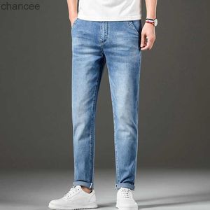 Jeans For Men Korean Fashion 2023 Spring New Elastic Waist Fashion Straight Slim Denim Trousers Casual S-XXXL HKD230829