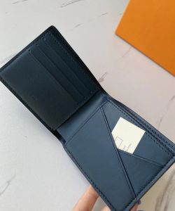 Designer-Herren-Geldbörsen, luxuriös, mehrere Geldbörsen, geprägte Blumenbuchstaben, Graphit-Kreditkarteninhaber, männliche Mode, kurze Geld-Clutch-Tasche mit Box