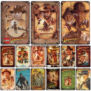 Metal Painting MISES Movie Indiana Jones and the Last Crusade Metal Tin Sign Vintage Metal Plaque Home Bar Studio Industrial Decor Wall Plate x0829