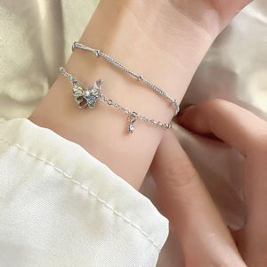 Charm Armbänder Xingyunday Hohl Doppelschicht Schmetterling Für Frauen Bunte Zirkon Armband Mode Silber Farbe Schmuck Geschenke