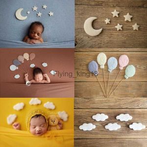 Nyfödda fotograferingsrekvisita handgjorda ull filt stjärna moon diy baby smycken hemfest dekor 5 st/set hkd230829