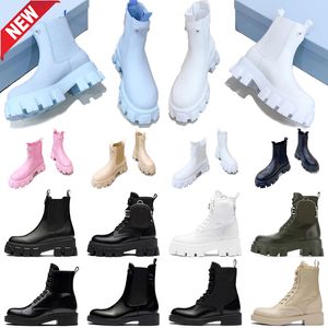 Nowi designerskie mężczyźni dla kobiet buty monolit błyszczące odłączane nylonowe buty bojowe nylonowe nylon hailf o grubym dnie but 35-46