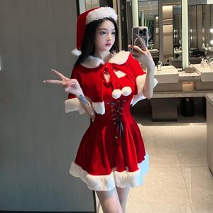 Casual Dresses 2023 Pure Sexy Christmas Dress Sweet Girl Atmosphere Kort kjol