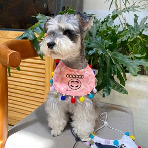 Bonito cão de estimação babar toalha tricô bola schnauzer teddy macio animais de estimação babador carta impressão babar toalha pequenos cães de tamanho médio